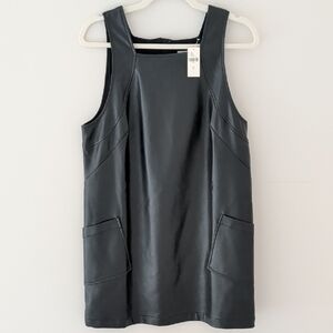 Maeve NWT Black Faux Leather Sleeveless Shift Dress - Size Medium